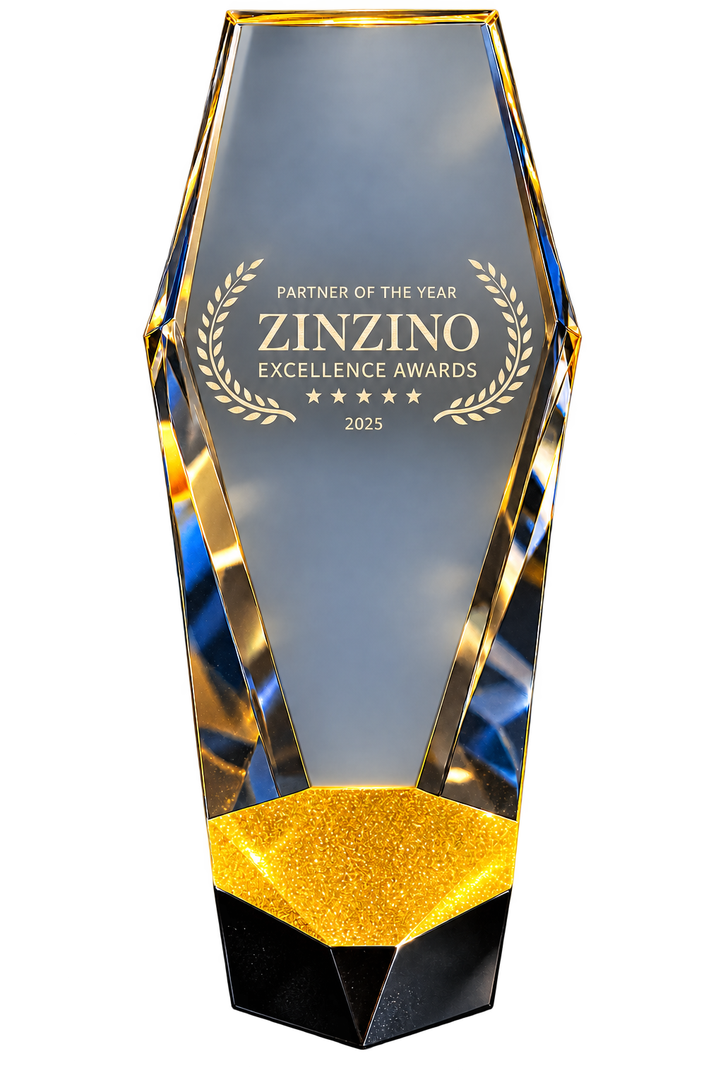 Zinzino Partner of the Year 2025 – aufbereitetes Foto des Originalpokals